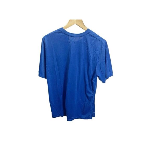 Nike Shirt Men's Large Blue Swoosh Check Logo Short Sleeve Dri Fit Tee - Picture 4 of 4